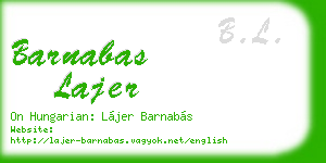 barnabas lajer business card